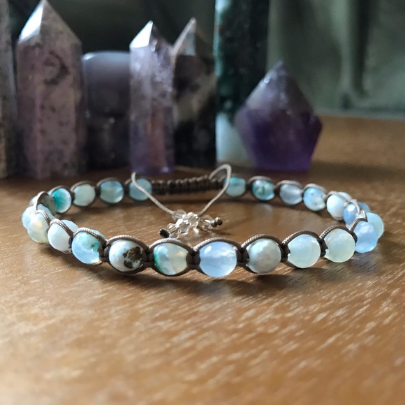 Handmade} Faceted Quartz Adjustable Bracelet - Picture 1 of 4